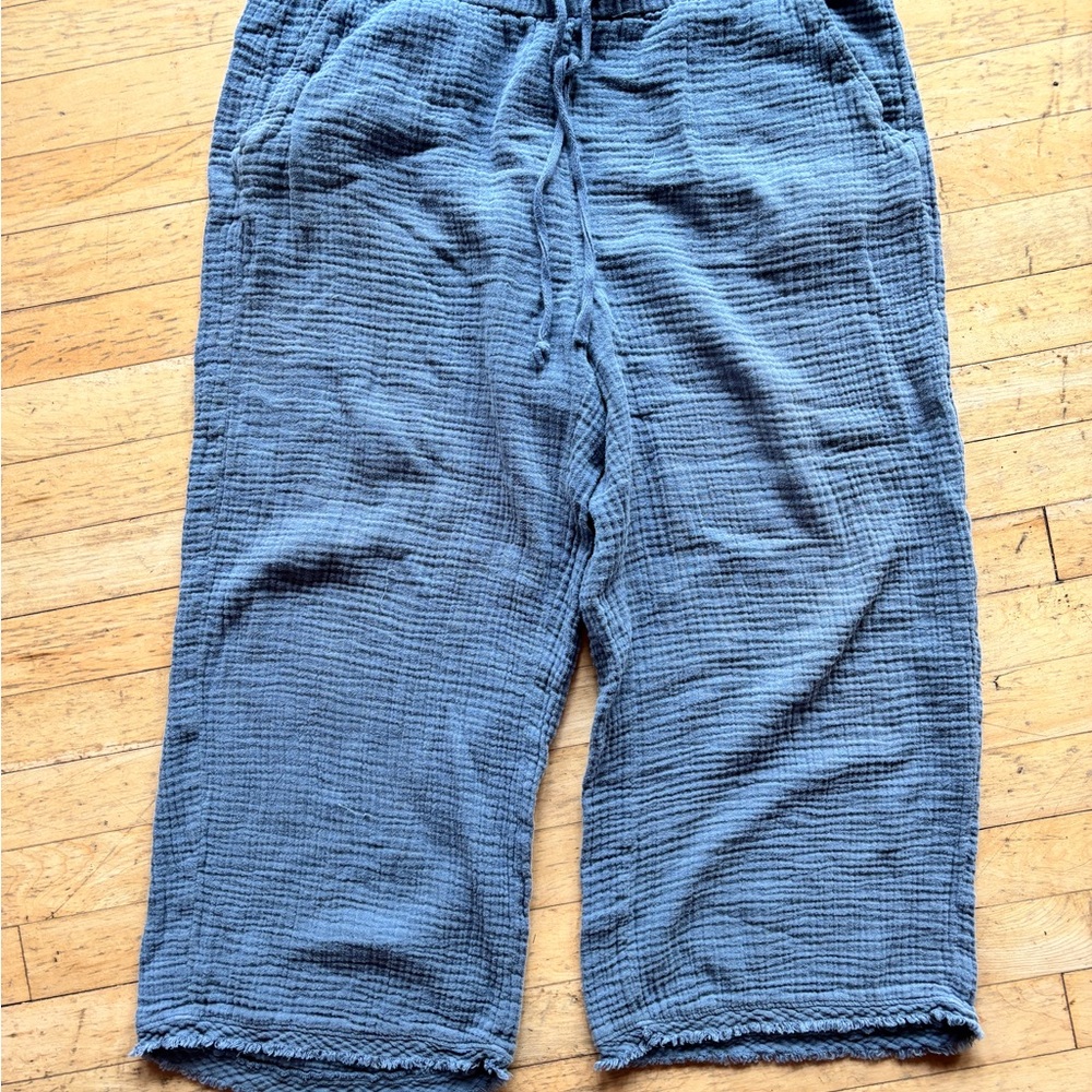 Eileen fisher blue cotton gauze pants